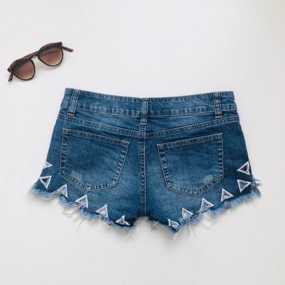Anthropologie Denim Jean Short Shorts Frayed 26 - Picture 5 of 8